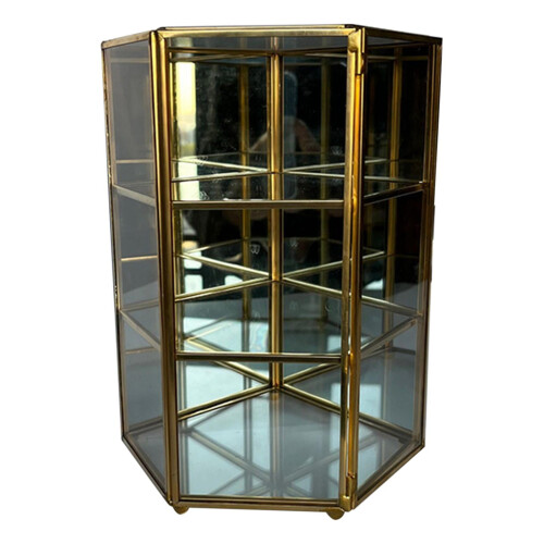 Clear glass jewelry box three-layer earring storage 1