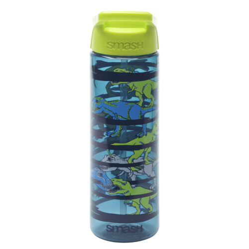 Smash Smash Water Bottle with Straw 700ml - Dinosaur, Dark Blue