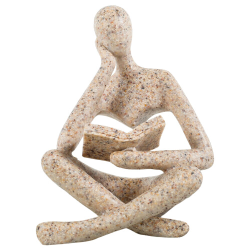 Abstract Thinker Bookend Resin Statue Sandstone 1
