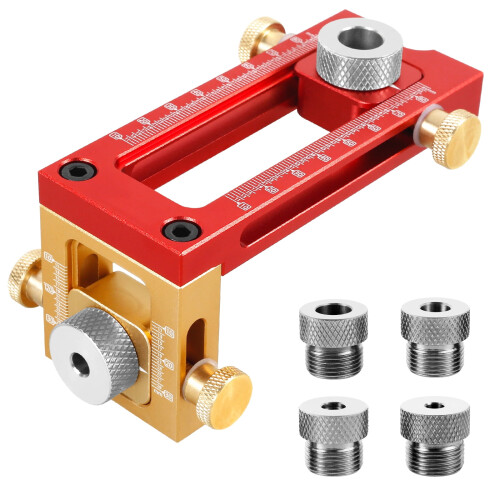 Dowel Jig Kit Aluminum Adjustable Drill Guide with 6mm 8mm 1