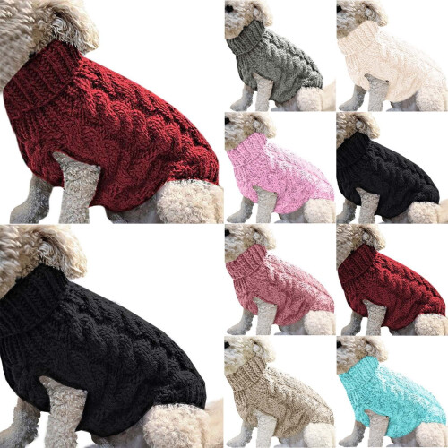 Jacenvly dog sweater knitted sleeveless black