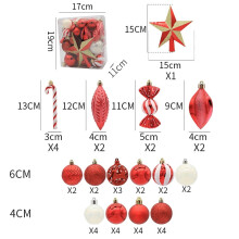 Christmas Ball Ornament Red White Gold 40pcs