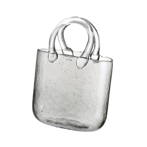 Glass flower vase handbag shape 1 piece 1