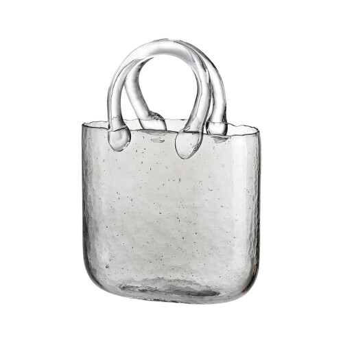 Glass flower vase handbag shape 1 piece 2