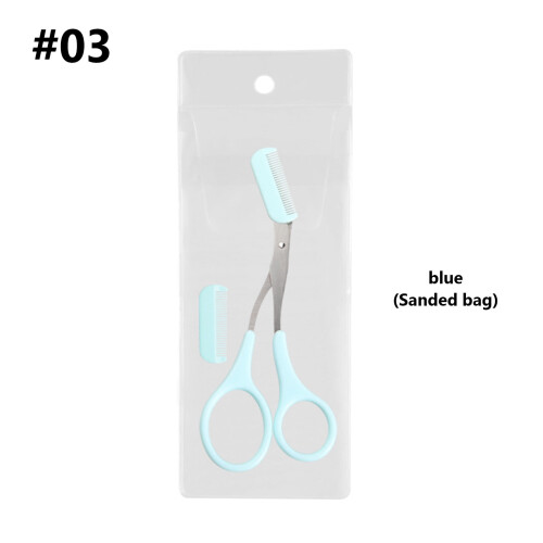 Eyebrow Trimmer Scissors Stainless Steel with Comb 1 Pair 1