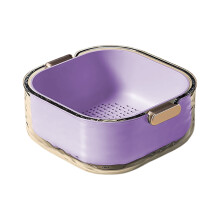 Double Layer Drain Basket with Cover for Fruits and