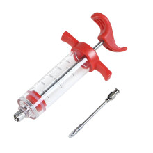 Meat Injector Syringe Plastic with Screw-on Needle