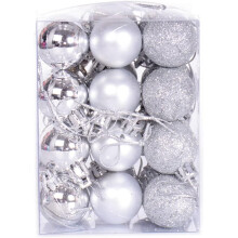 Christmas hanging balls pink green gold silver 3cm 24pcs