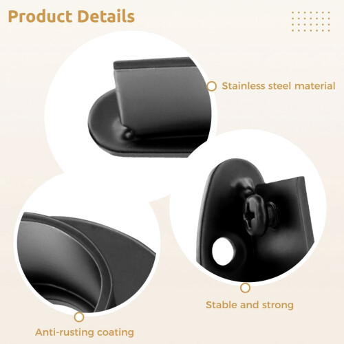 Stainless Steel Closet Rod Bracket U-Shape 6PCS 2