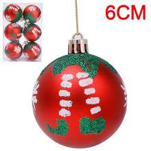 Christmas Ball Ornaments Red Green White 6PCS