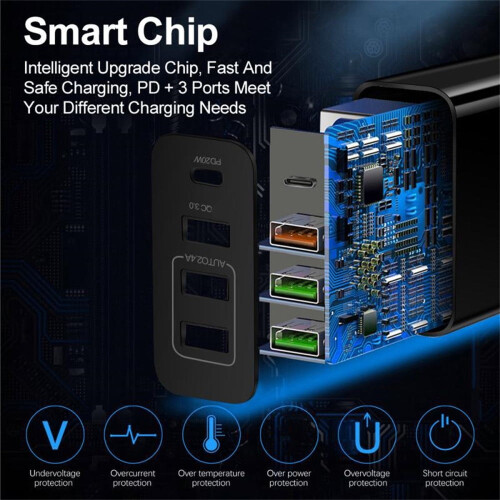 USB wall charger fast charging block 4-port 2