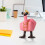 Duck Sculpture Resin Desktop Decor 7.5cm Pink Crown 5