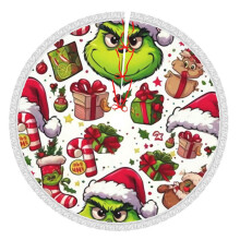 Jupe de sapin de Noël Grin-Ch de 122 cm (48 pouces), tapis de sapin pour les fêtes d'hiver, jupe de sapin pour décorations de Noël rustiques
