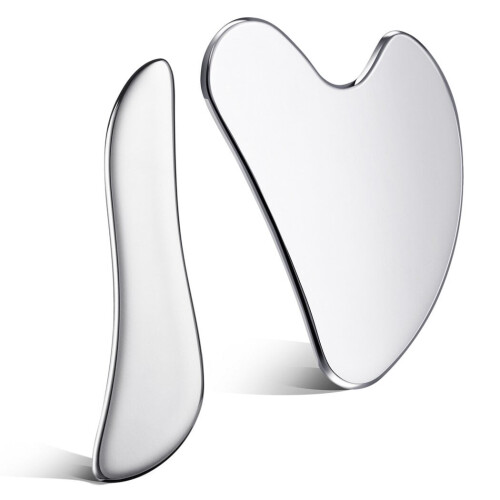 Facial Gua Sha Tool Stainless Steel 2PCS 1