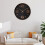 Round Wall Clock Silent Battery Operated Black Gold 6