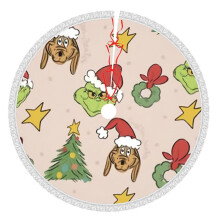 Jupe de sapin de Noël Grin-Ch 91 cm (36 pouces), tapis de sapin pour les fêtes d'hiver, jupe de sapin pour décorations de Noël rustiques