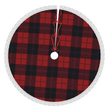 Christmas plaid tree skirt 48 inch rustic holiday decor