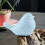 French blue glazed ceramic bird figurine 1 piece 7