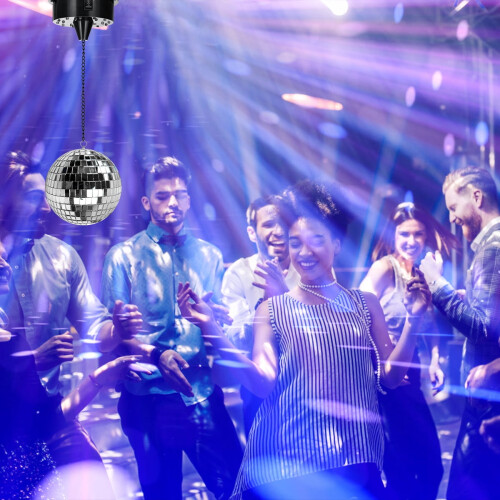 Disco Ball Battery-Powered Sound-Controlled Rotating Mirror 2