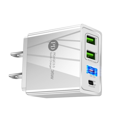 FreedomTech USB wall charger QC 3.0 4-port 2