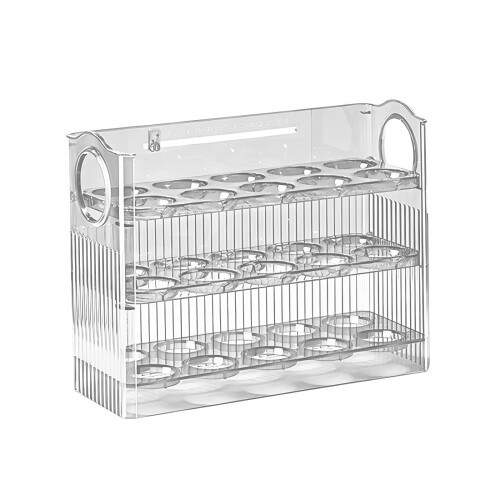 Egg Organizer Flip Lid 3-Tier 30-Egg Refrigerator Door Tray