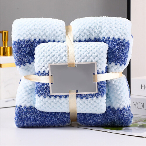 Coral Fleece Bath Towel Soft Absorbent Set 2 2