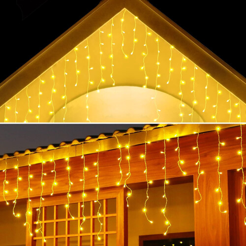 Snowflake Curtain String Lights 96LED 11.4FT 8 Modes 2