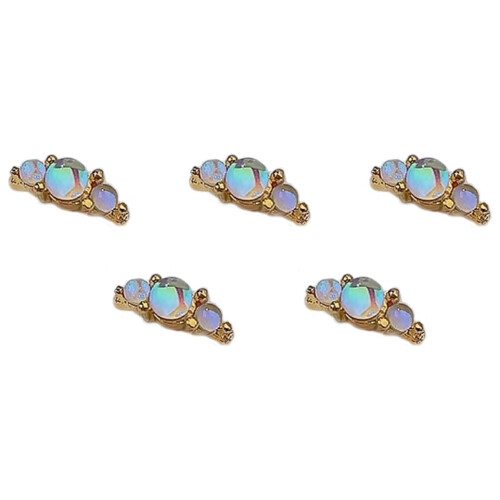 Pink Nail Rhinestones Alloy 5Pcs 1