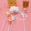 Pink Silicone Straw Lids Cartoon Design 2 pcs 3