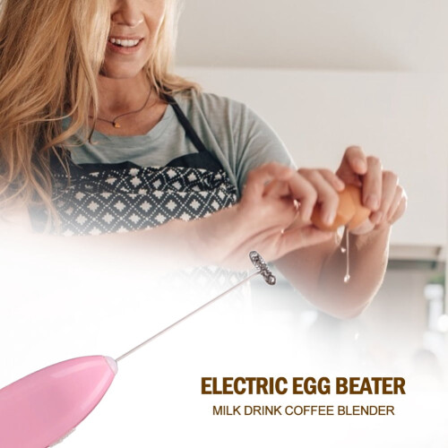 Battery-Powered Beverage Mixer Pink Kitchen Gadget 1