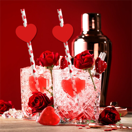 Valentine's Day red heart paper decorations 24 pcs 2