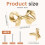 Brass bow knobs gold finish 4 pcs with screws 7