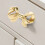 Brass bow knobs gold finish 4 pcs with screws 8