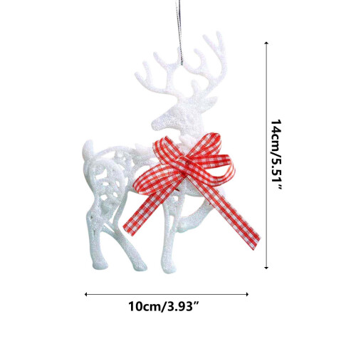 Christmas Tree Pendant Decor White Plastic Star Snowflake 2
