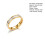 Pink cubic zirconia couple ring smooth square surface 7