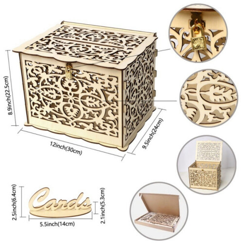 Luxsea wedding card box rustic brown theme 1 piece 1