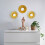 European style round wall mirror gold flower shape 8
