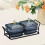 Divided Serving Platter with Lids Black 2 Bowls 6