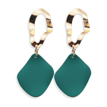 Women's geometric square drop stud earrings 2 pairs