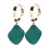 Women's geometric square drop stud earrings 2 pairs 1
