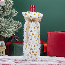 Wine Bottle Bag Set Christmas Velvet Plush 6-Pack