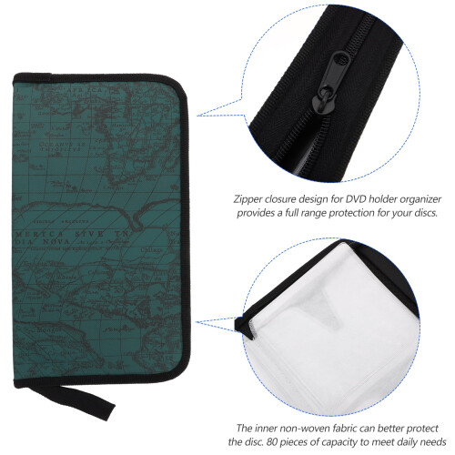 DVD case non-woven portable zipper storage bag 80-disc 2