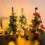 Mini Christmas tree with LED lights 17.7 inch gold 2