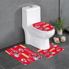 Ensemble de 3 tapis de salle de bain KC_Chiefss Team, antidérapant, 61 x 41 cm (24 x 16 pouces).