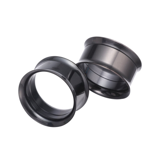 Stainless Steel Ear Tunnels 2PCS Black 18mm 1
