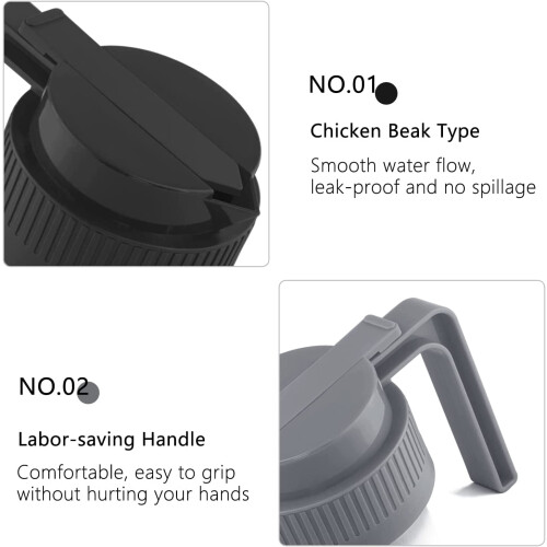 Mason jar flip cap lid with handle and pour spout 2 pack 2