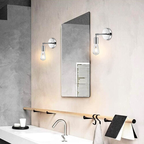 Light Brushed Brass Wall Sconce Set of 2 1