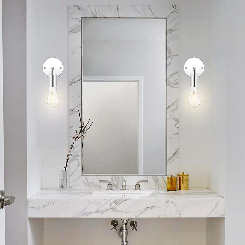 Light Brushed Brass Wall Sconce Set of 2 2