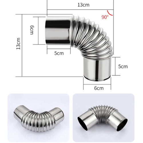 Stainless Steel 90 Degree Chimney Liner Bend 60mm 2