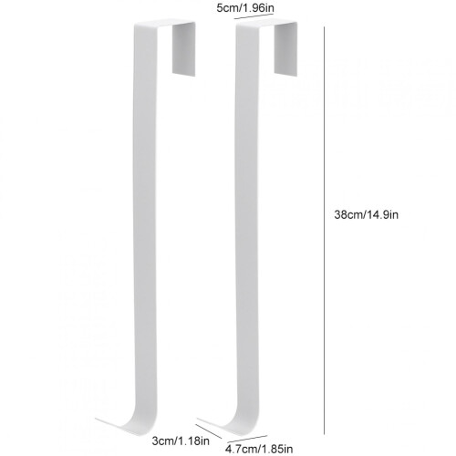 Wreath Hanger for Front Door 15 Inch 2 Pack White 2